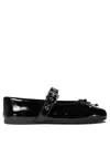 Miu Miu Leather Ballet Flats In Black
