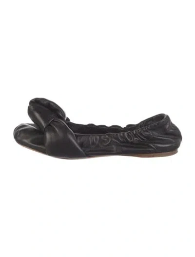 Pre-owned Miu Miu Leather Ballet Flats In Black
