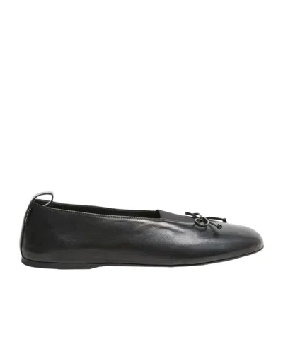 Miu Miu Leather Ballet Flats In Black
