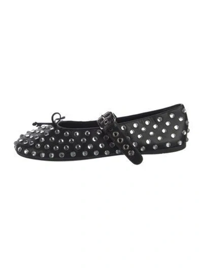 Pre-owned Miu Miu Leather Ballet Flats In Black