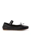 Miu Miu Logo-printed Bow Detailed Ballerina Shoes In Black
