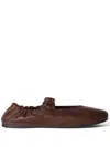 Miu Miu Nappa Leather Ballerinas In Briarwood