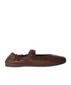 Miu Miu Nappa Leather Ballerinas In Brown