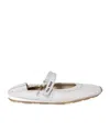 Miu Miu Plume Technical Fabric And Suede Ballerinas In White
