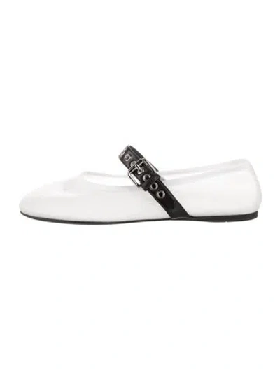 Pre-owned Miu Miu Leather Ballet Flats In White
