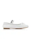 Miu Miu Leather Mary Jane Ballerina Flats In White