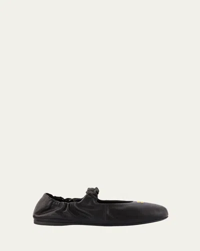 MIU MIU LEATHER BAND BALLERINA FLATS