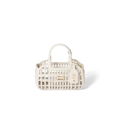 Miu Miu Leather Basket In White
