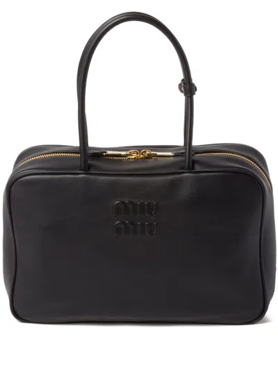 Miu Miu Leather Beau Bag In Black