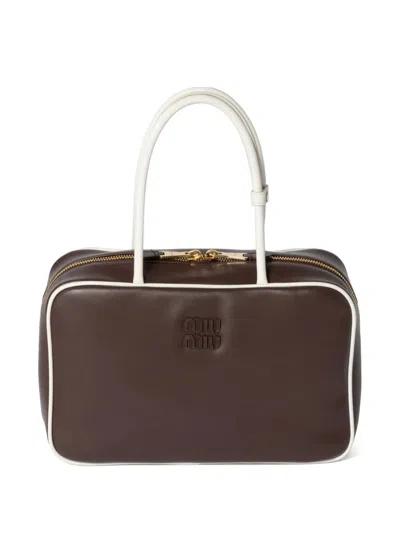 Miu Miu Leather Beau Bag In Bordeaux