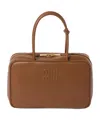 Miu Miu Logo Pattern Shoulder Bag In Brown