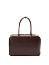 Miu Miu Leather `beau` Handbag In Brown
