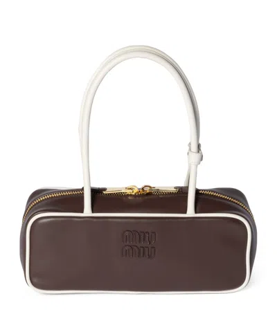 Miu Miu Leather Beau Top-handle Bag In Brown