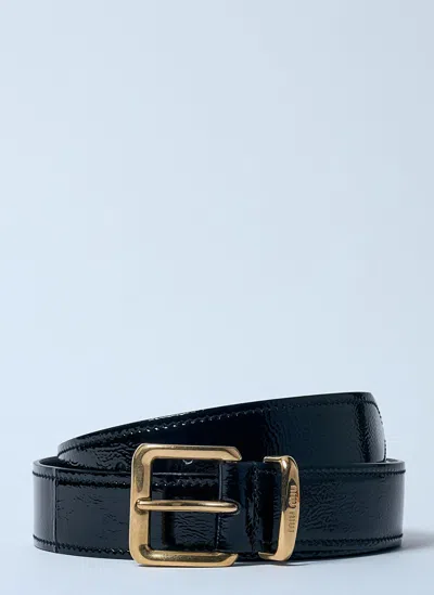 Miu Miu Women Leather Belt In Blue