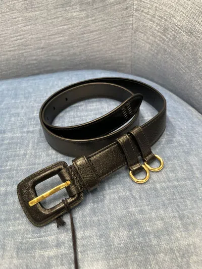 Miu Miu Leather Belt In Black
