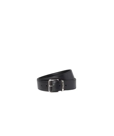 Miu Miu Leather Belt In Black