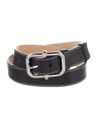 Pre-owned Miu Miu Leather Belt In Black