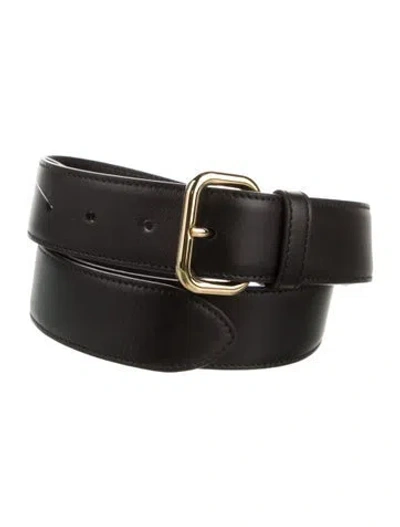 Pre-owned Miu Miu Leather Belt In Black
