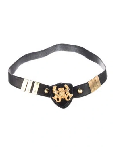 Pre-owned Miu Miu Leather Belt In Black