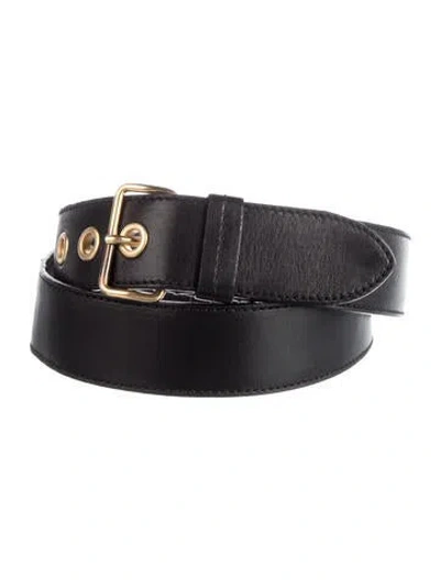 Pre-owned Miu Miu Leather Belt In Black