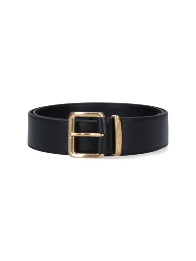 Miu Miu Leather Belt In Black
