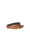 Miu Miu Leather Belt In Brown