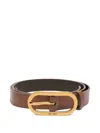 Miu Miu Leather Belt In Brown