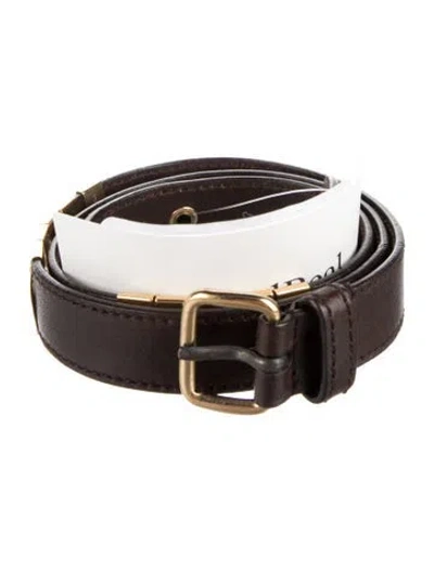 Pre-owned Miu Miu Leather Belt In Brown