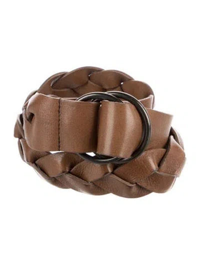 Pre-owned Miu Miu Leather Belt In Brown