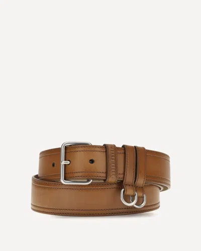 Miu Miu Brown Calf Leather Bos Taurus Regular Belt