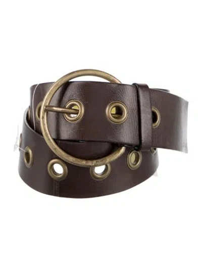 Pre-owned Miu Miu Leather Belt In Brown