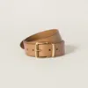 Miu Miu Leather Belt In Caramel