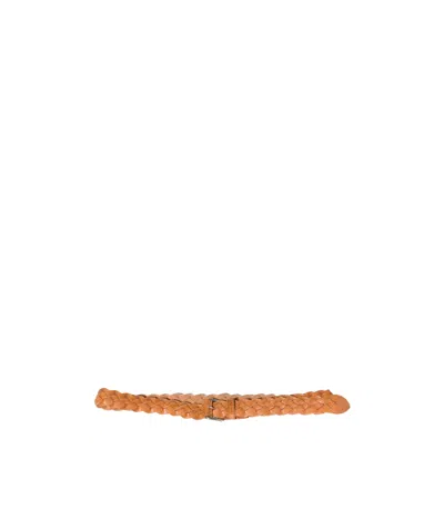 Miu Miu Leather Belt In Gold