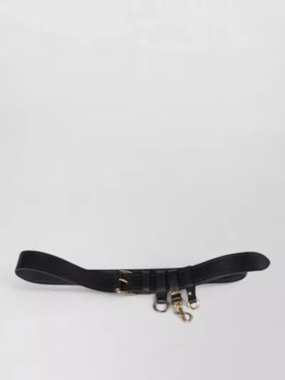 Miu Miu Leather Belt Gold Tone Hardware Adjustable Strap In Brown