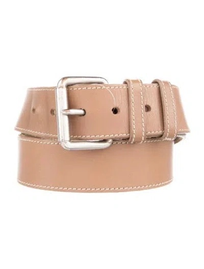 Pre-owned Miu Miu Leather Belt In Neutral