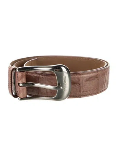 Pre-owned Miu Miu Leather Belt In Purple