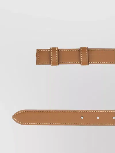 Miu Miu Leather Belt With Gold-tone Buckle And Stitch Detailing