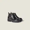 Miu Miu Ankle Boots With Chunky Sole And Pull Tab In Animal Print