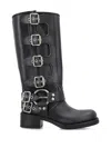 Miu Miu Leather Boots In Black