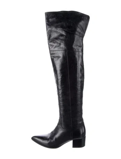 Pre-owned Miu Miu Leather Boots In Black