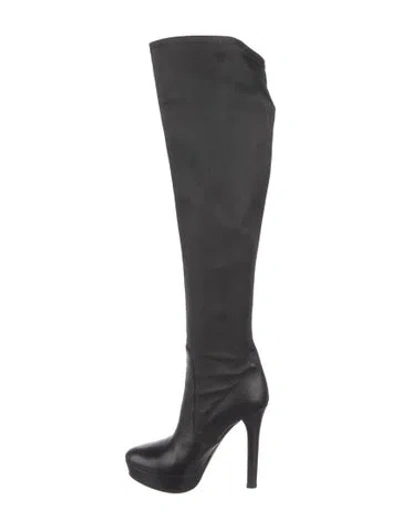 Pre-owned Miu Miu Leather Boots In Black