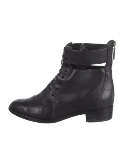 Pre-owned Miu Miu Leather Boots In Black
