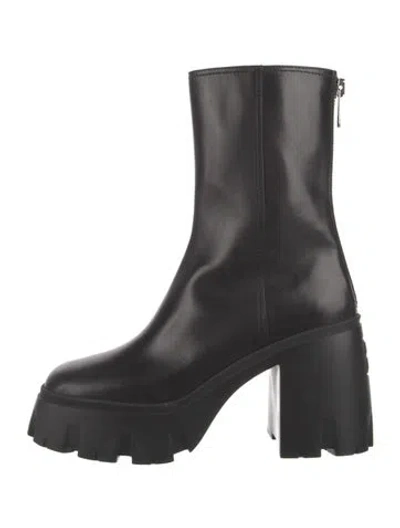 Pre-owned Miu Miu Leather Boots In Black