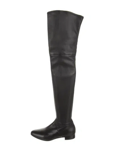 Pre-owned Miu Miu Leather Boots In Black