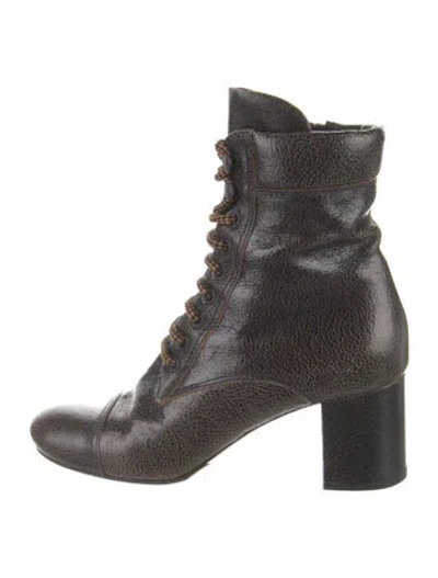 Pre-owned Miu Miu Leather Boots In Black