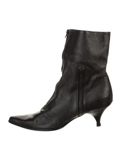 Pre-owned Miu Miu Leather Boots In Black
