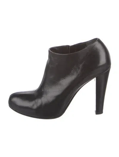 Pre-owned Miu Miu Leather Boots In Black