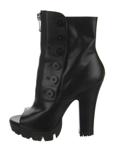Pre-owned Miu Miu Leather Boots In Black