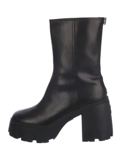 Pre-owned Miu Miu Leather Boots In Black