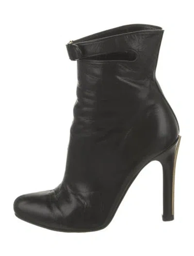Pre-owned Miu Miu Leather Boots In Black